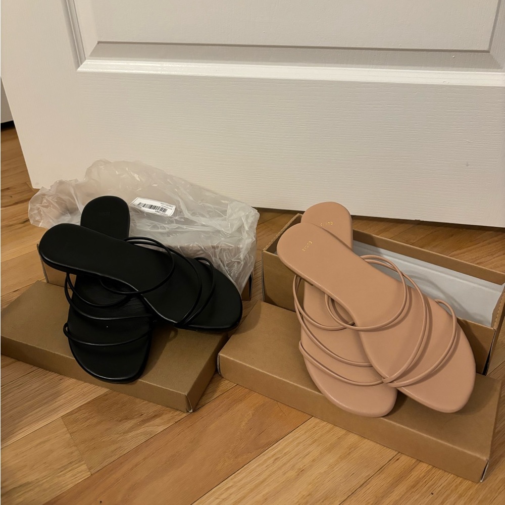 Women’s Sandals Nude and Black Size EUR 40 US9.5 Brand New Never worn